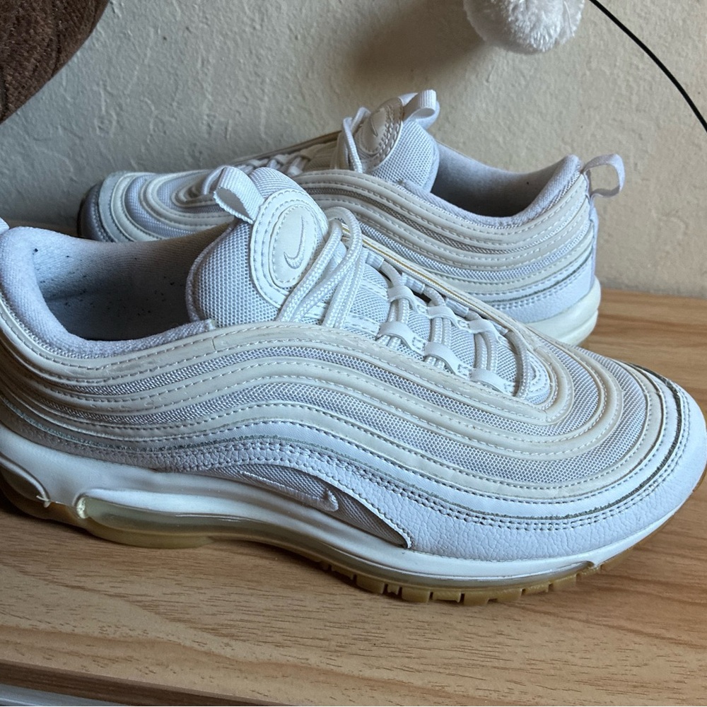 Nike Air Max 97 Triple White Metallic Silver 921522-104 Size 8.5 No Box